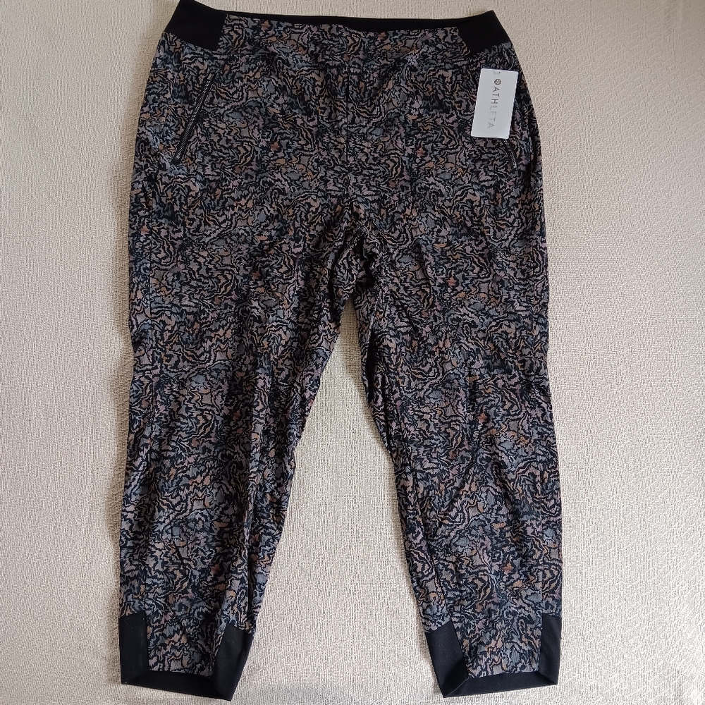 Athleta Black Multi Print Joggers - Picture 3 of 15